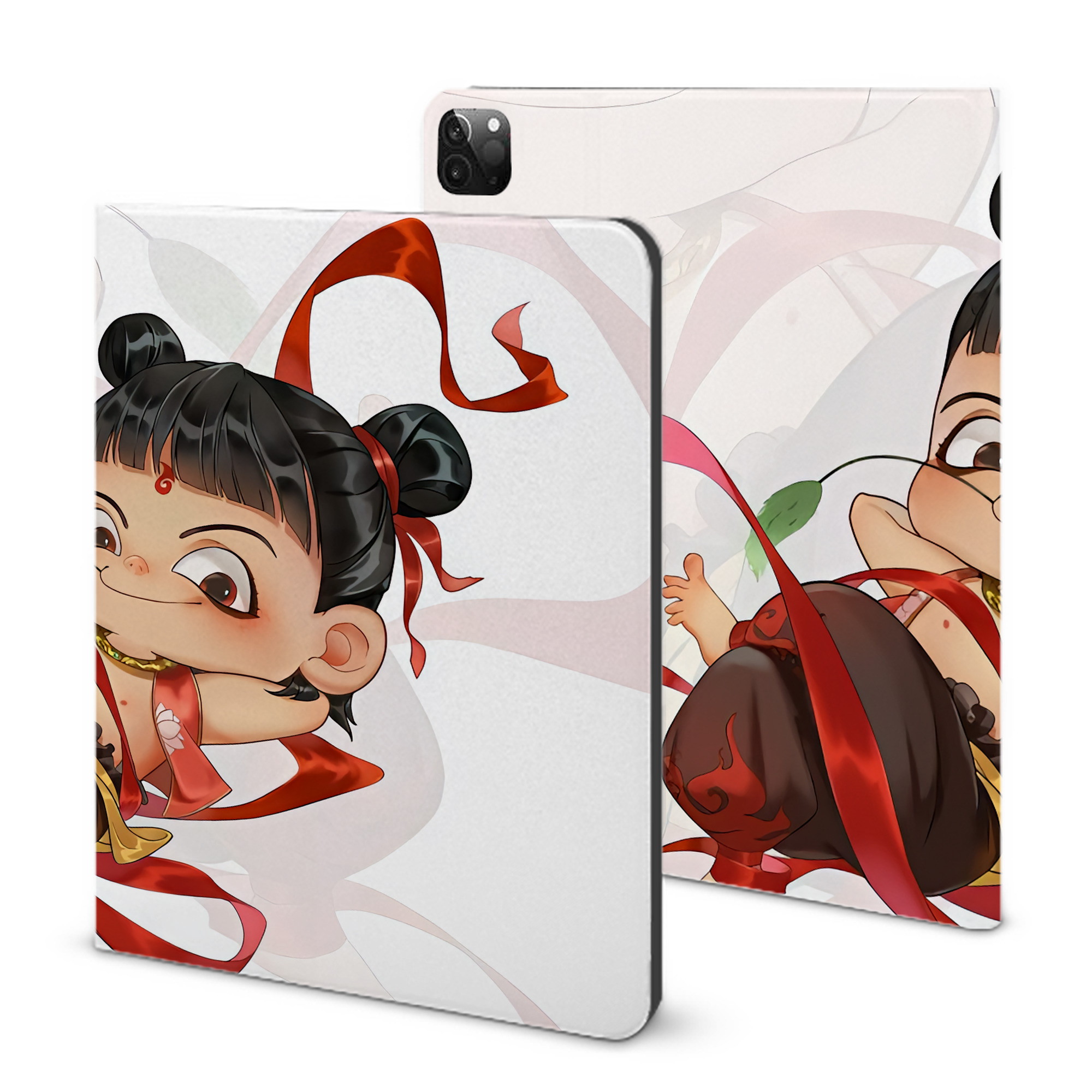 （画像用） Ne Zha 2 ナタ 魔童の大暴れ IPadケース ペンホルダー付き ブックスタイルデザイン